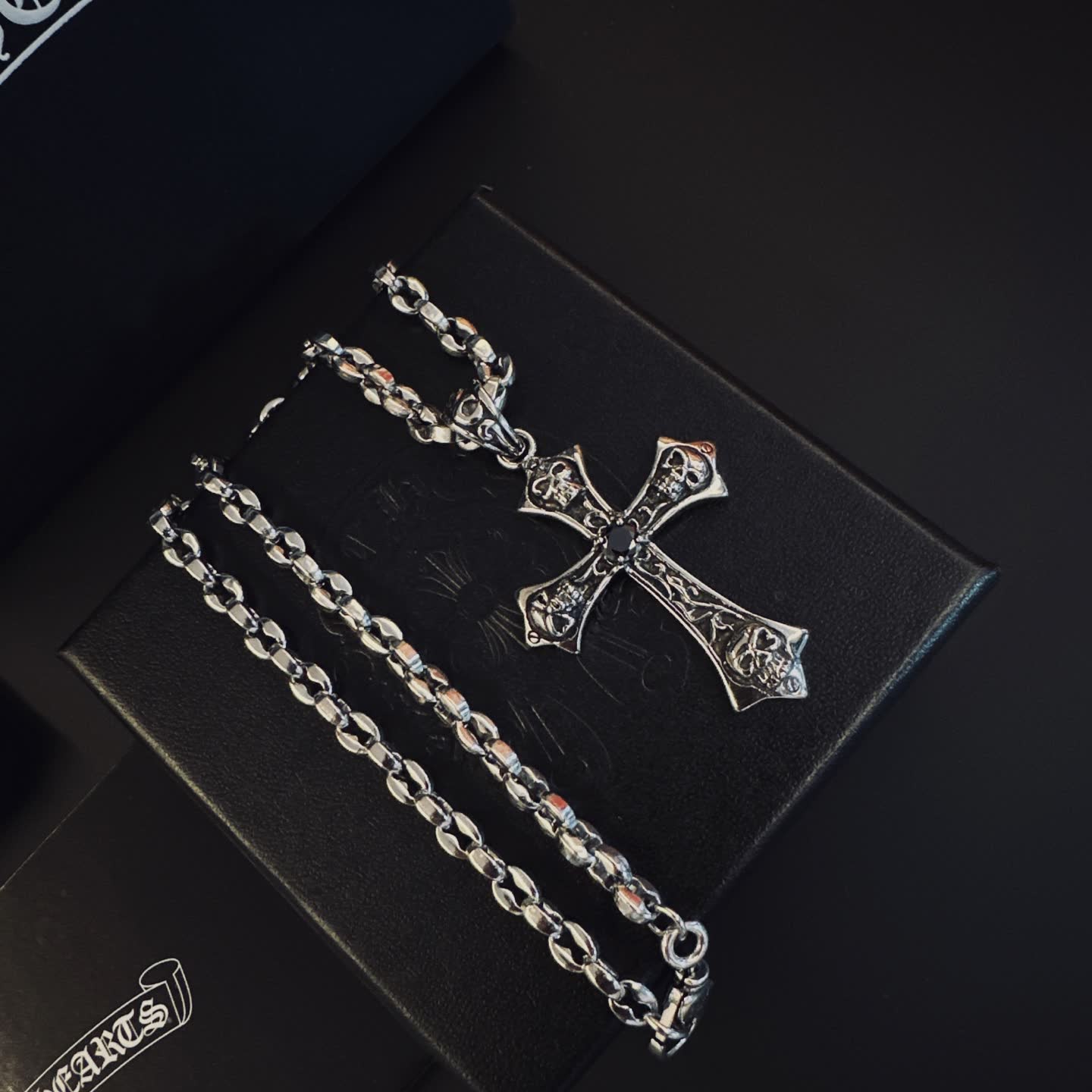 Chrome Hearts Silver Cross Pendant Necklace